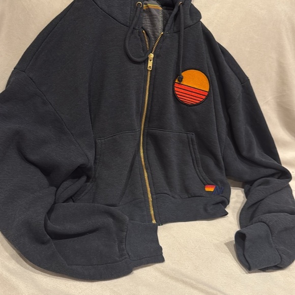 Aviation Nation Sunset Patch Crop Zip Hoodie - Picture 3 of 5